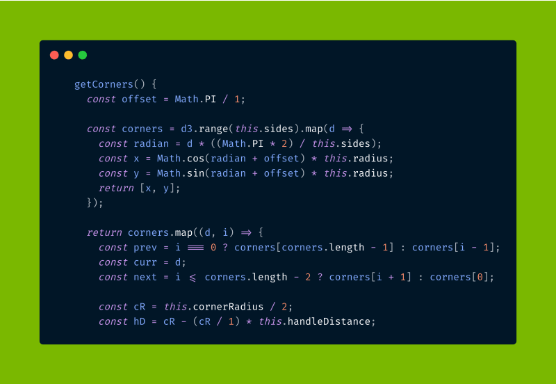 Example of code used for this project