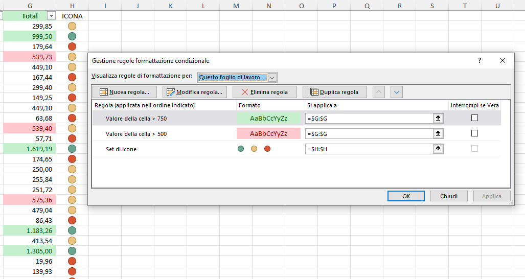 Regole di formattazione condizionale di base in Excel: colorare le celle in base al loro contenuto.