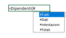 riferimenti speciali nelle tabelle excel