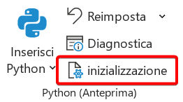 python in excel, inizializzazione