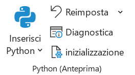 python in excel anteprima, sezione del menu formule