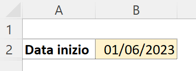 impostare la data di inizio del calendario