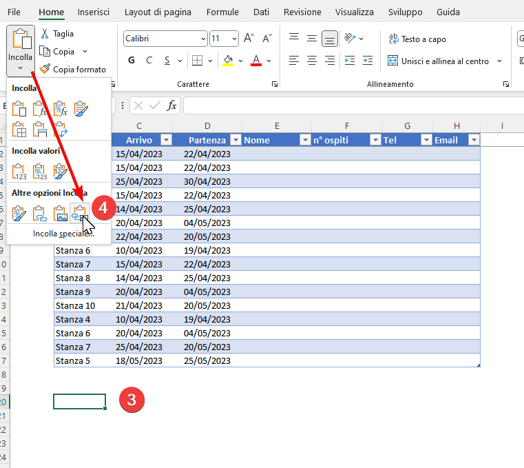 Incolla immagine collegata Excel