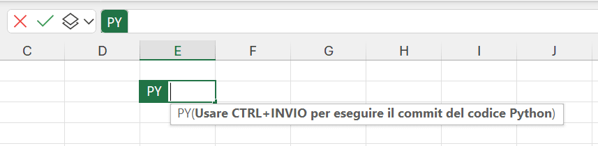 python in excel, inserisci python da formula