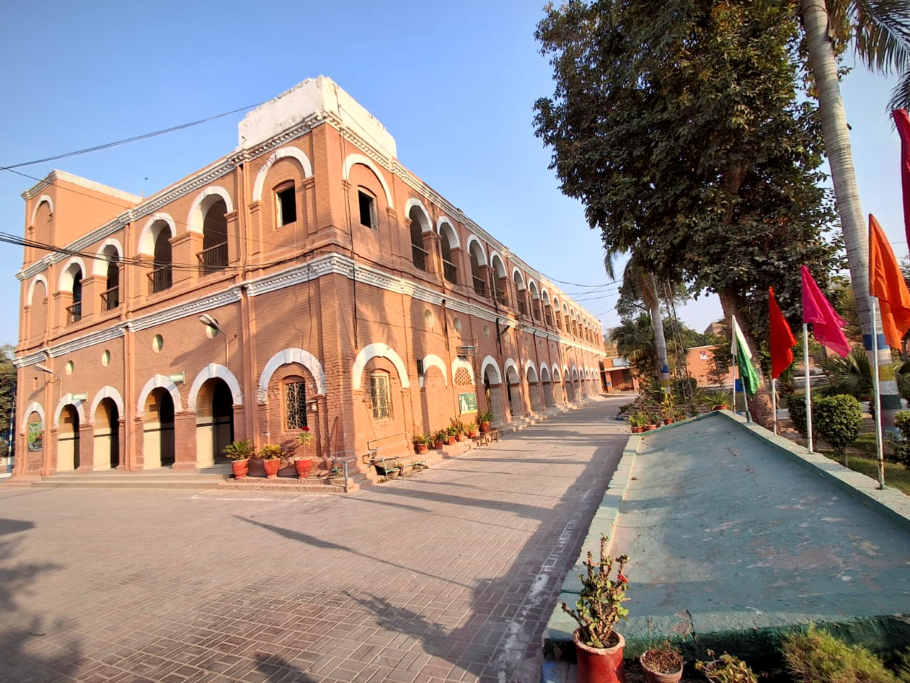 School campus aerial view
