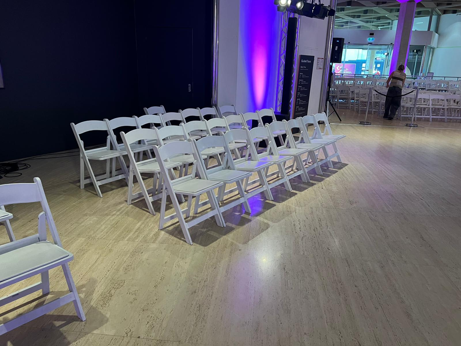 Image of White Folding Chair Hire - Americana Chair