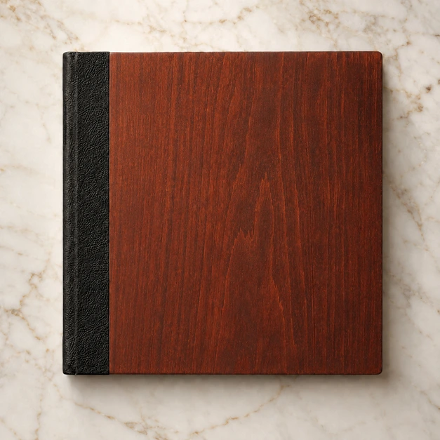 Nero leather wooden album preview