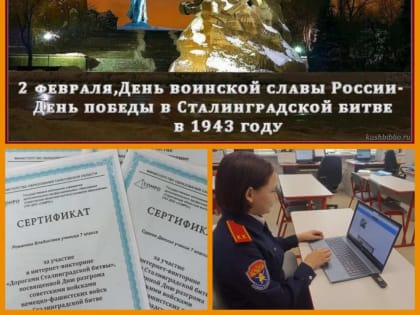 Кадеты Бряндинской школы прошли интернет-викторину "Дорогами Сталинградской битвы"
