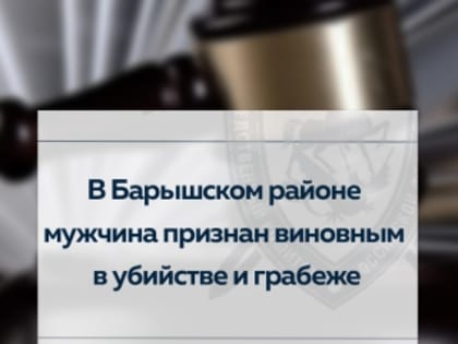 В Барышском районе мужчина признан виновным в убийстве и грабеже