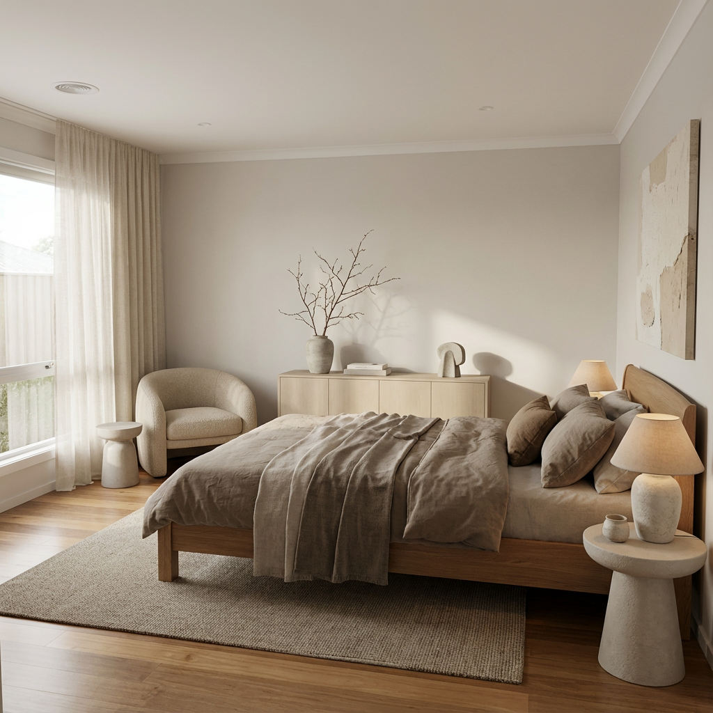 After: Master bedroom styled 2