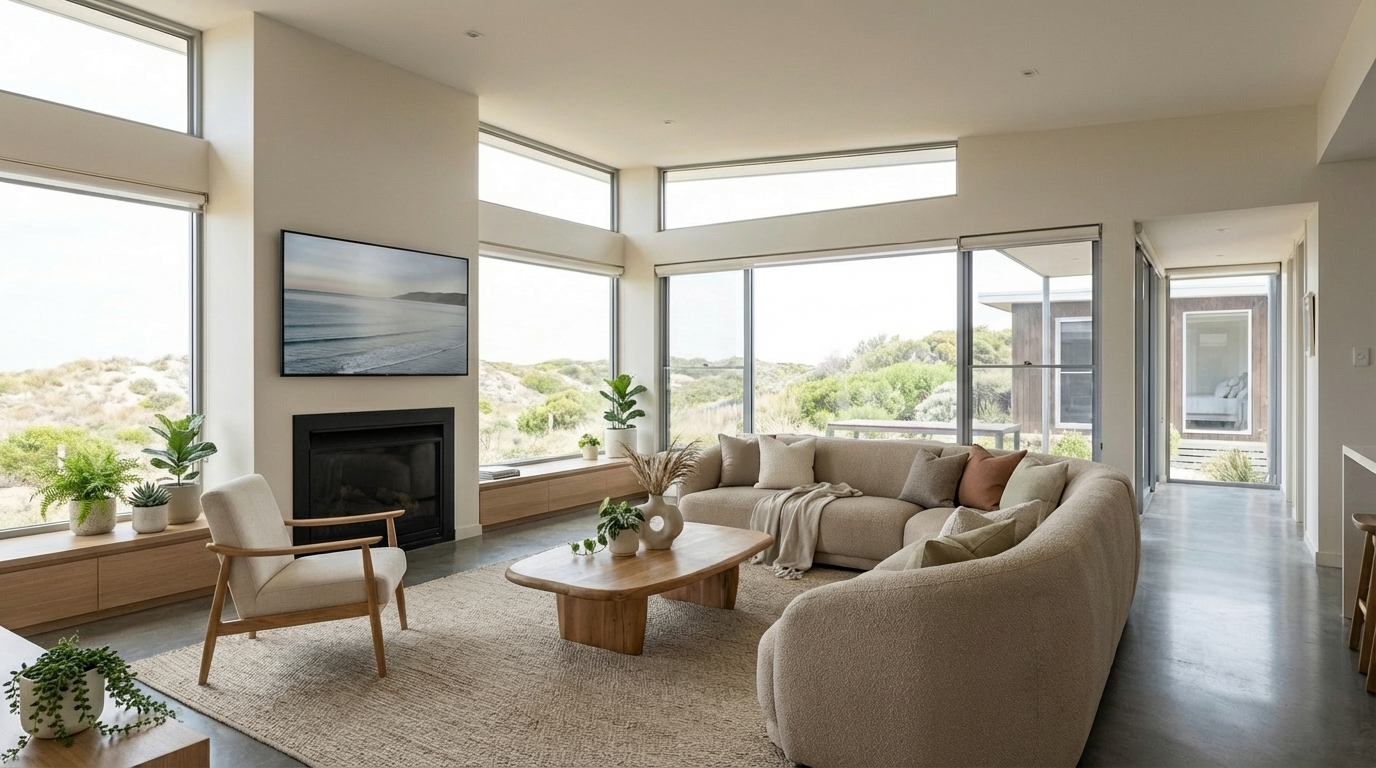 Updated living room with cohesive styling