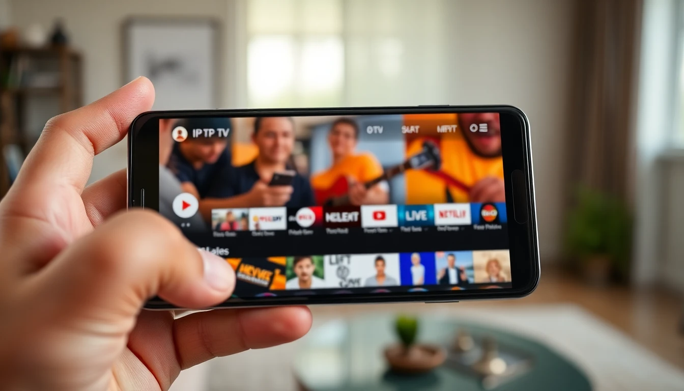 Pure IPTV APK dashboard showing live TV channels and categories on Android interface.