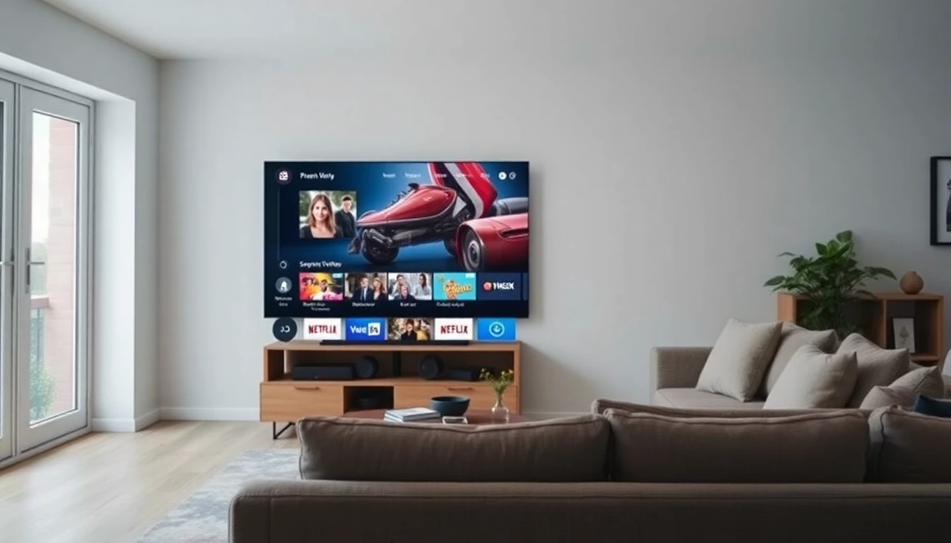 buy ip tv streaming service running on a modern smart tv in a uk living room