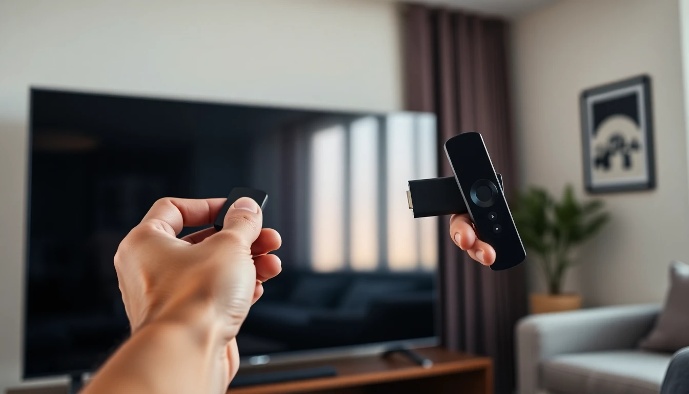 Installing IPTV app on Smart TV using Amazon Firestick in modern home setup