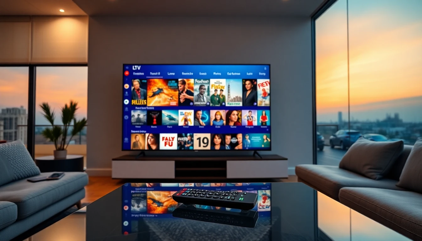 Interface IPTV Smarters Pro avec catégories TV en direct, films et séries pour abonnement IPTV actif