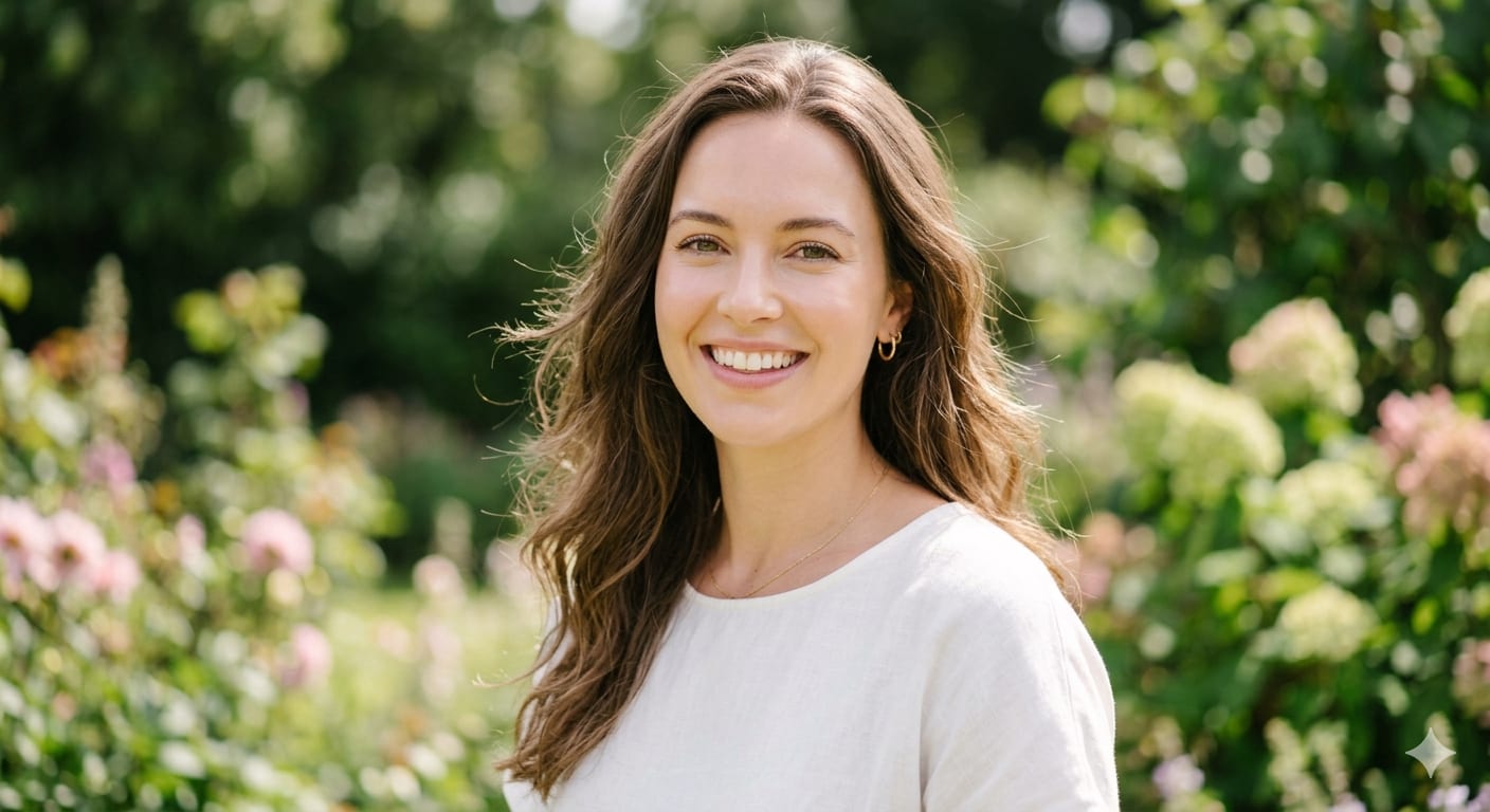 Woman with flawless poreless-looking skin after niacinamide treatment