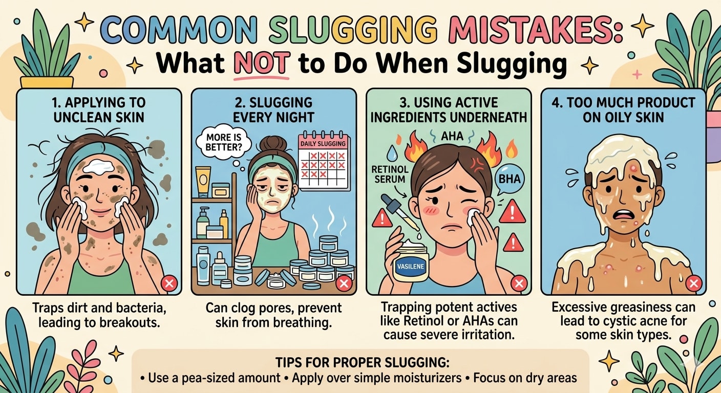 Common slugging mistakes illustration