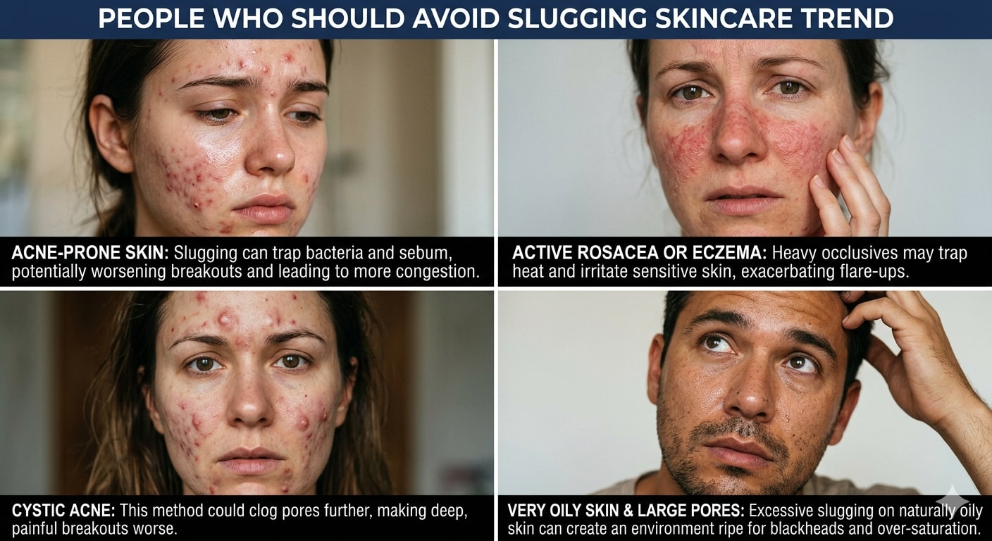 People who should avoid slugging skincare trend