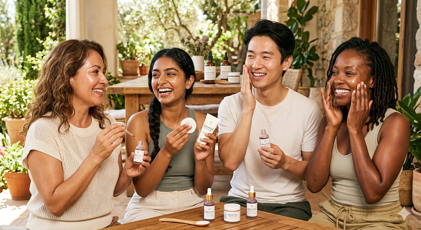 Diverse people benefiting from bakuchiol skincare