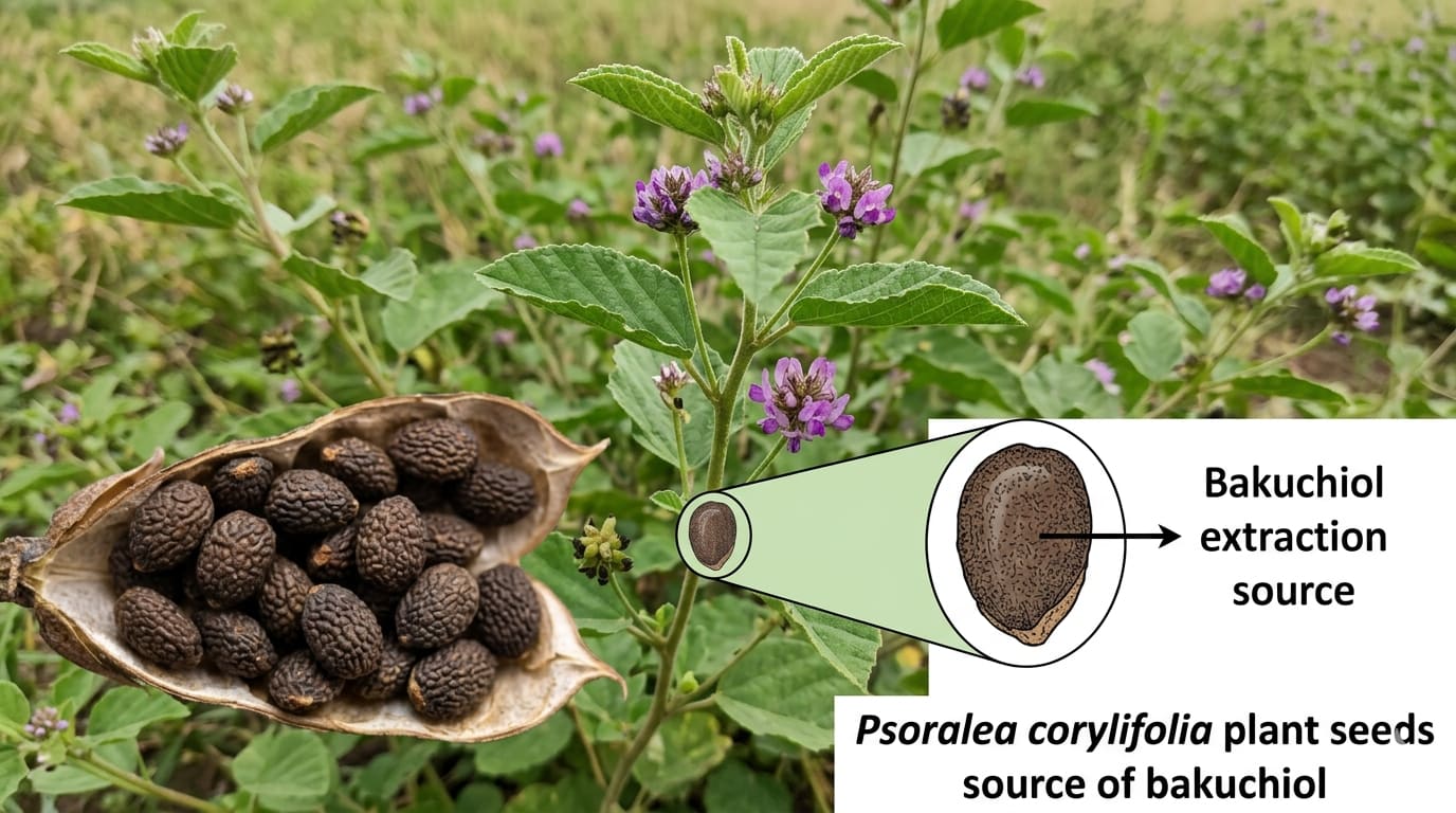 Psoralea corylifolia plant seeds source of bakuchiol