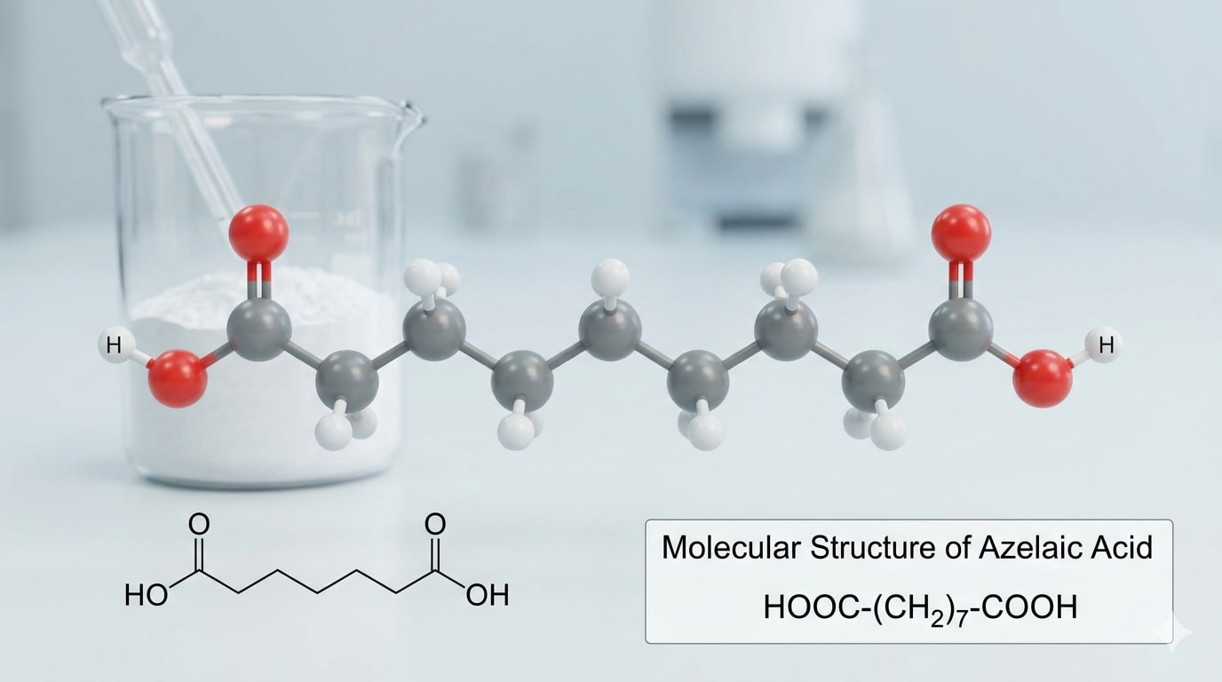 Molecular structure of azelaic acid