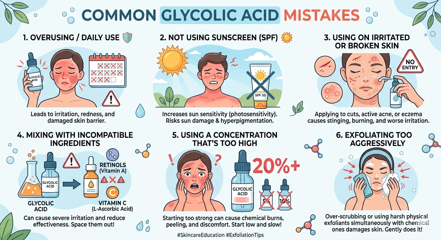 Common glycolic acid mistakes illustration
