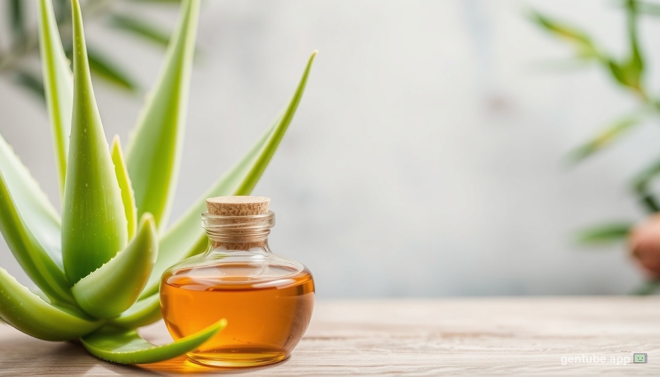 Natural skincare ingredients like aloe vera, honey, and botanical extracts for glowing skin