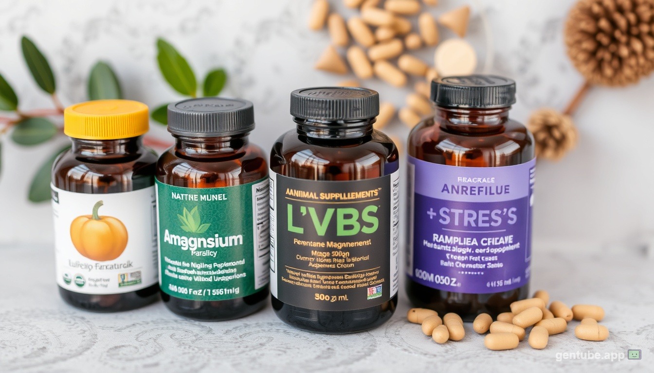 Natural supplements and herbs for stress management including ashwagandha, magnesium, and adaptogens
