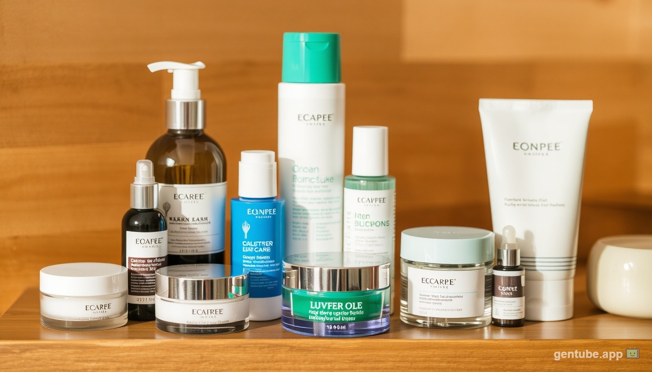 Carefully selected skincare products arranged neatly for a simple routine