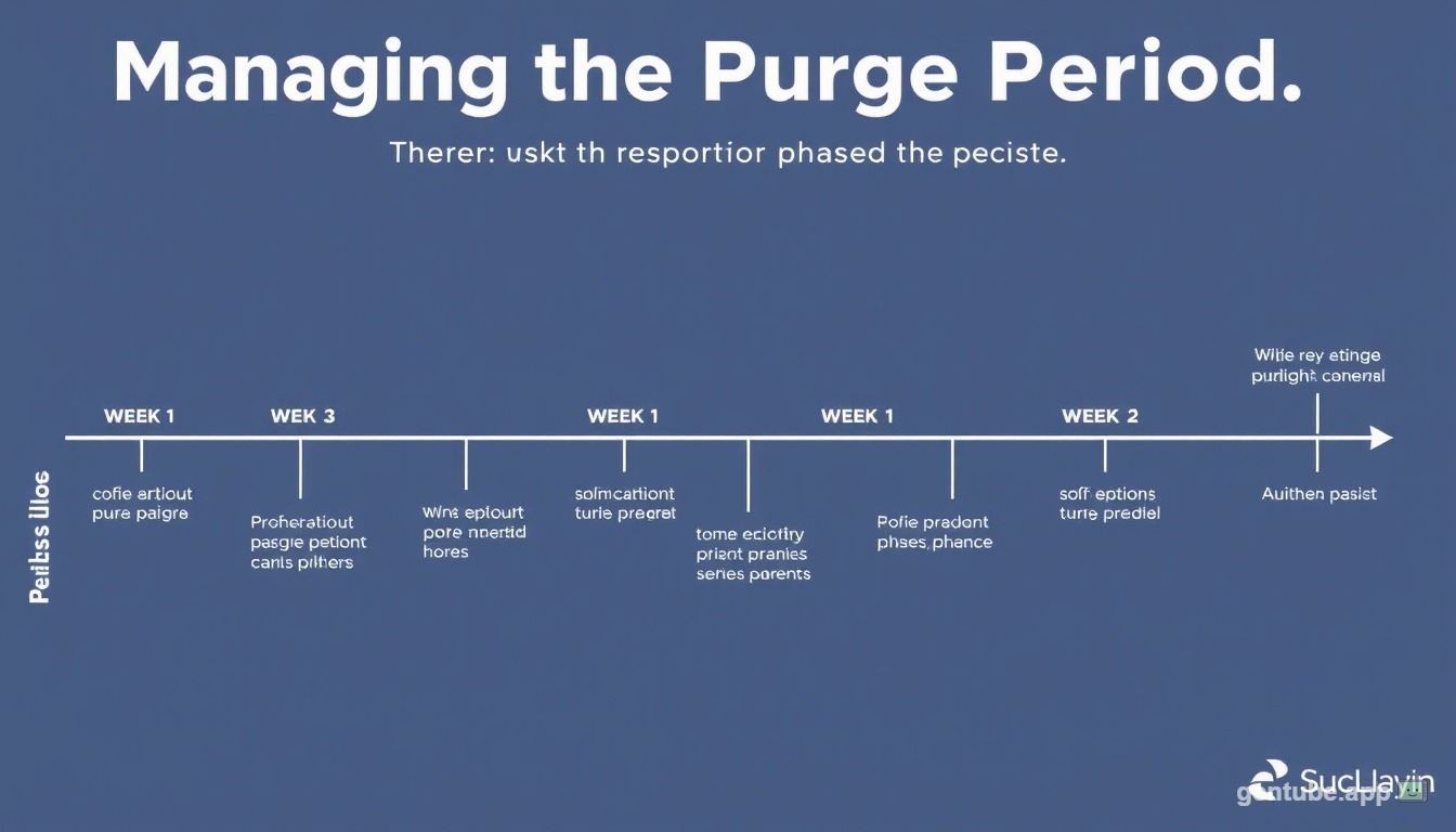 Timeline showing retinol purge period phases from week 1 to week 12