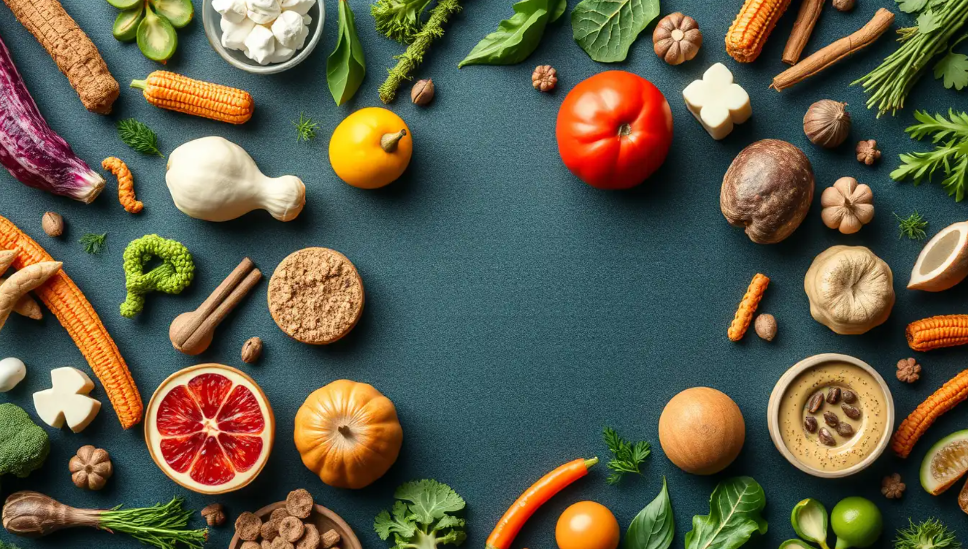 Collage of probiotic and prebiotic foods for gut health and immunity