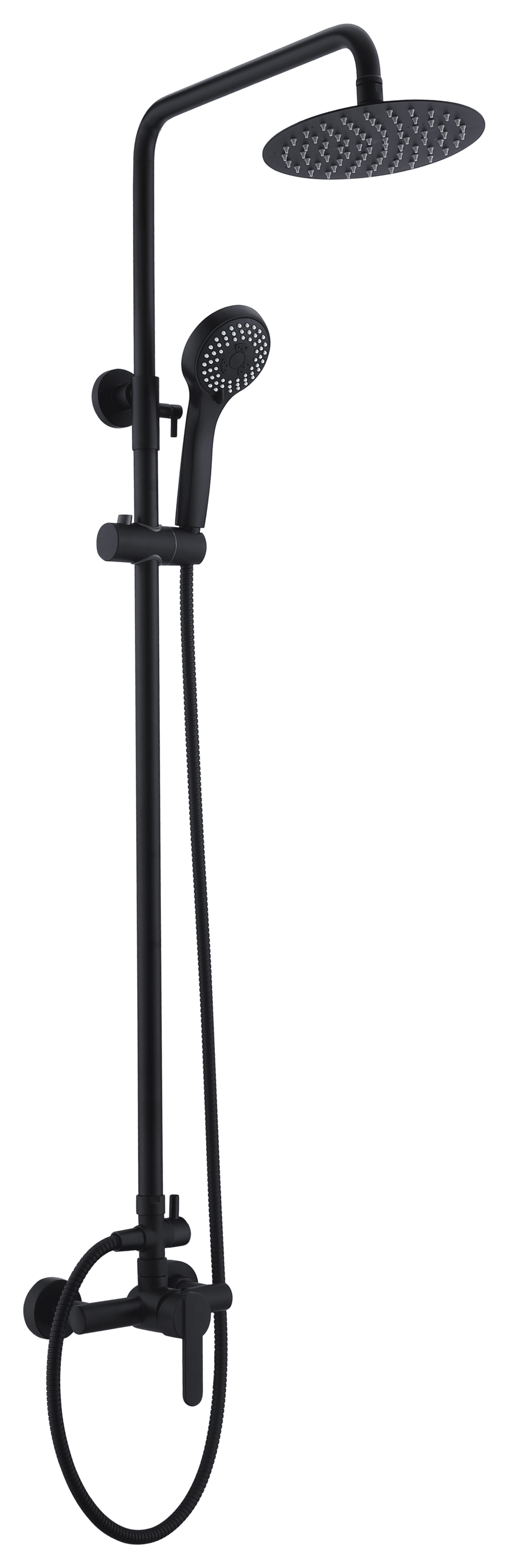 Conjunto Ducha Monomando Roma Negro Mate