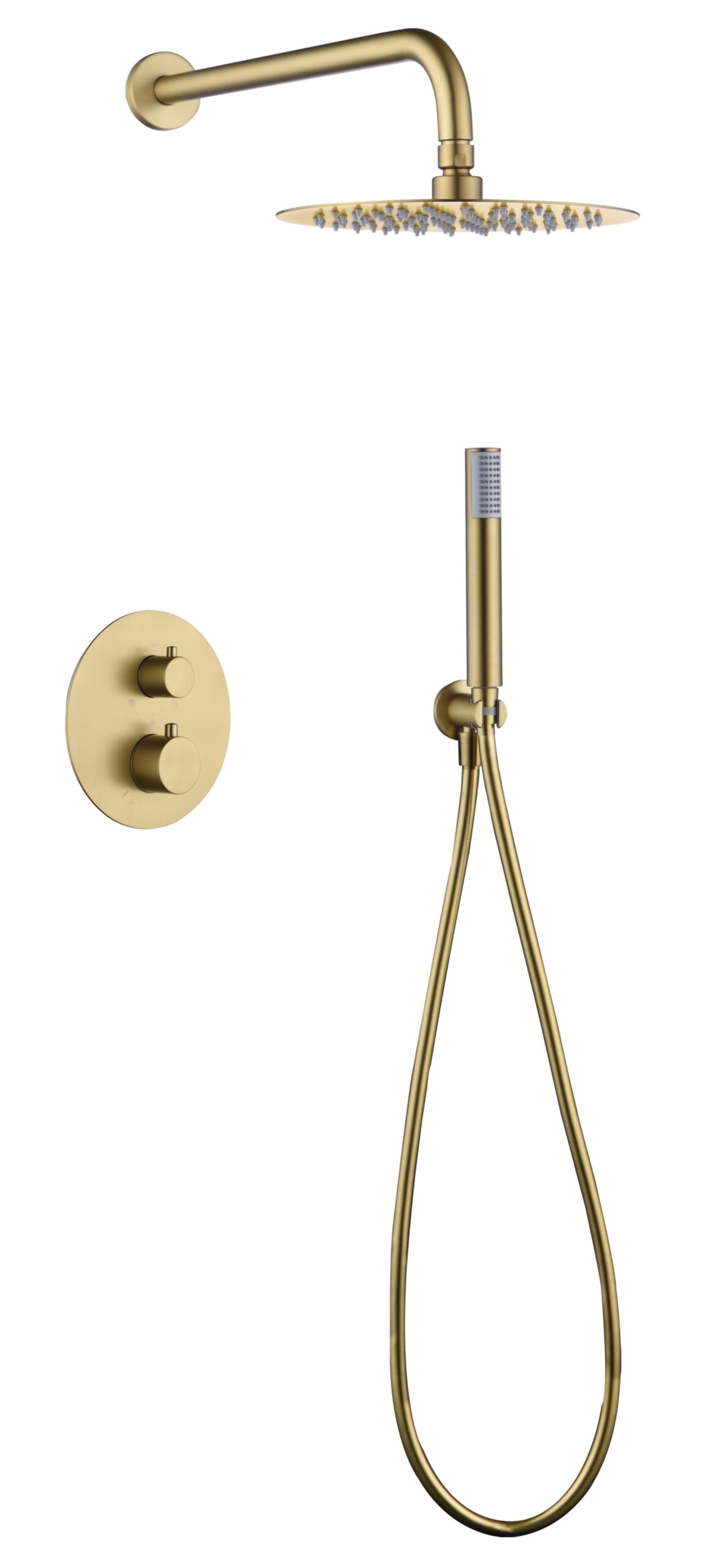 Conjunto Ducha Termosstatico Empotrado Monza Oro Cepillado