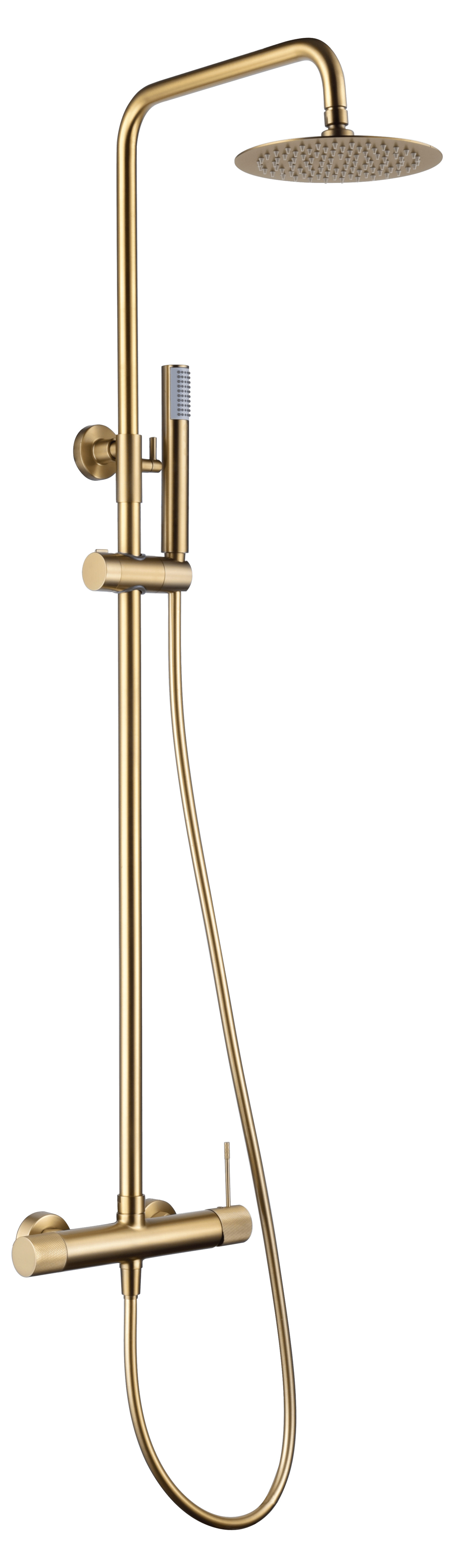 Conjunto Ducha Monomando Line Oro Cepillado