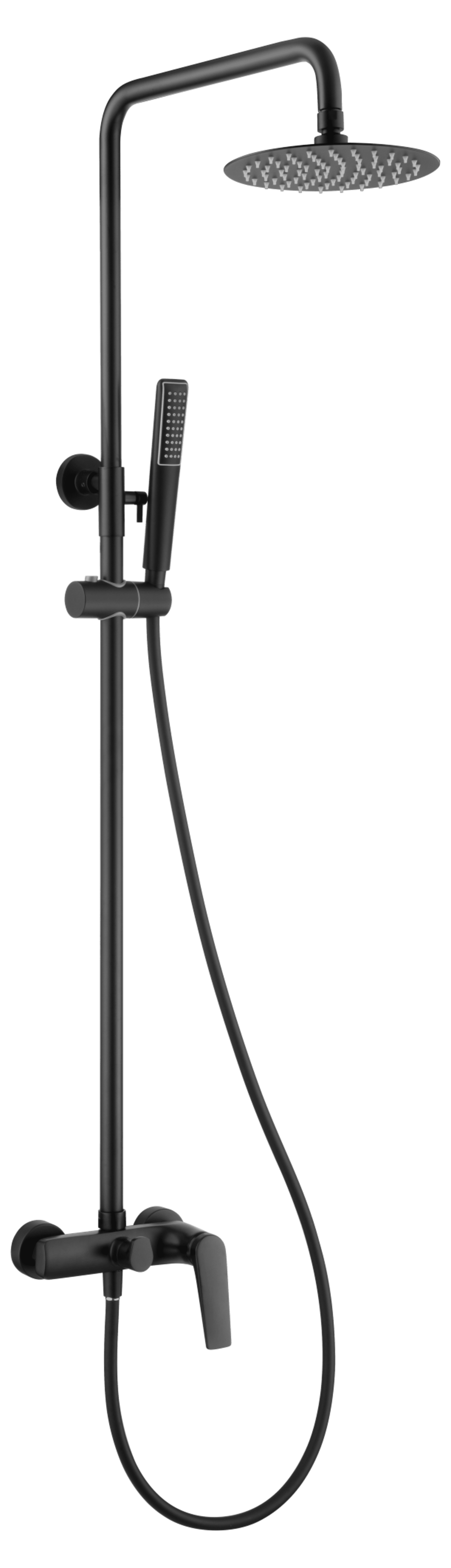 Conjunto Ducha Monomando Delos Negro Mate