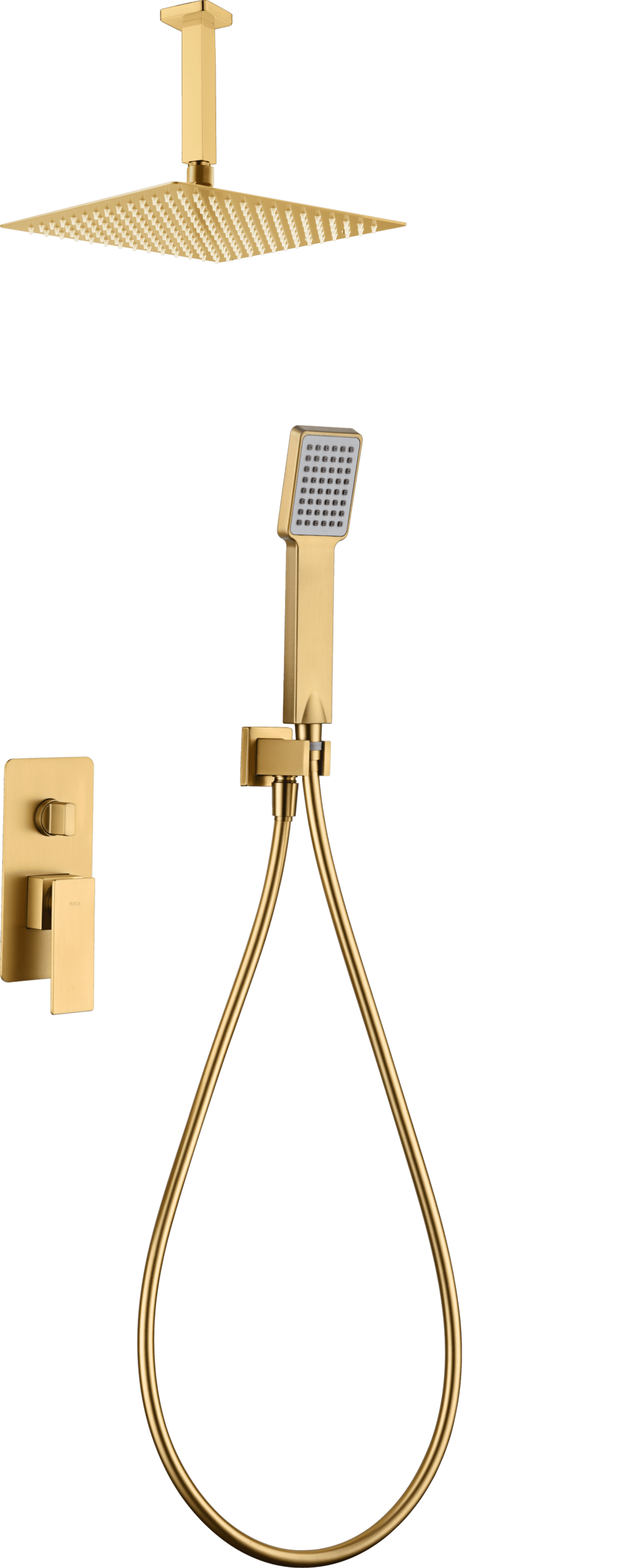 Conjunto Ducha Monomando Empotrado Catania Oro Cepillado