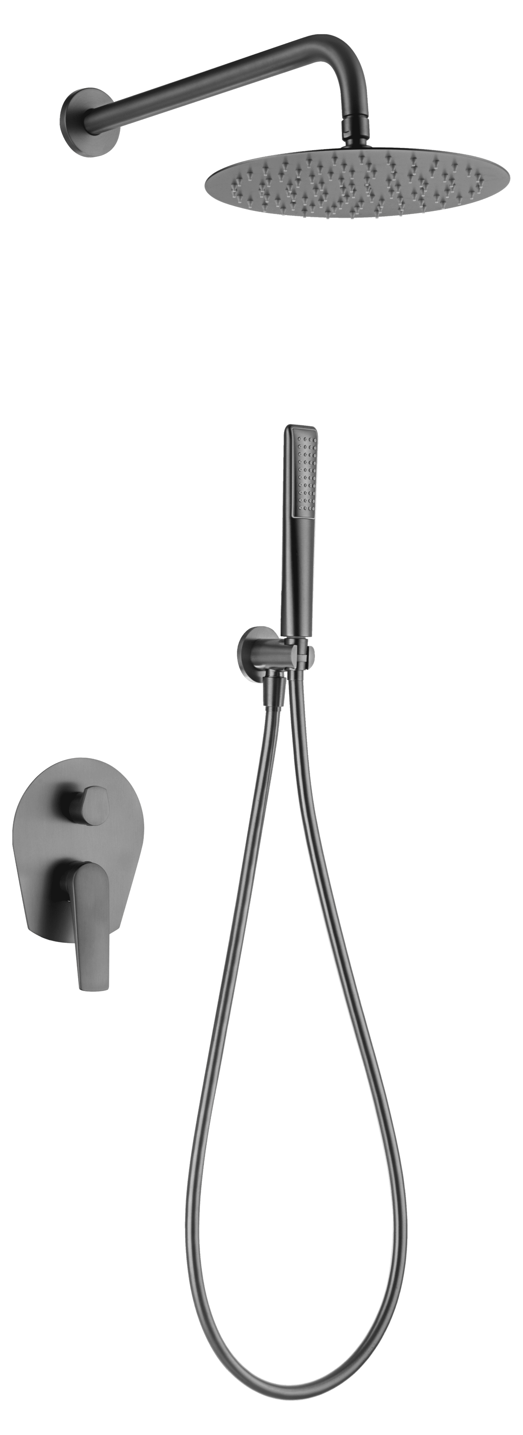 Conjunto Ducha Monomando Empotrado Delos Black Gun Metal