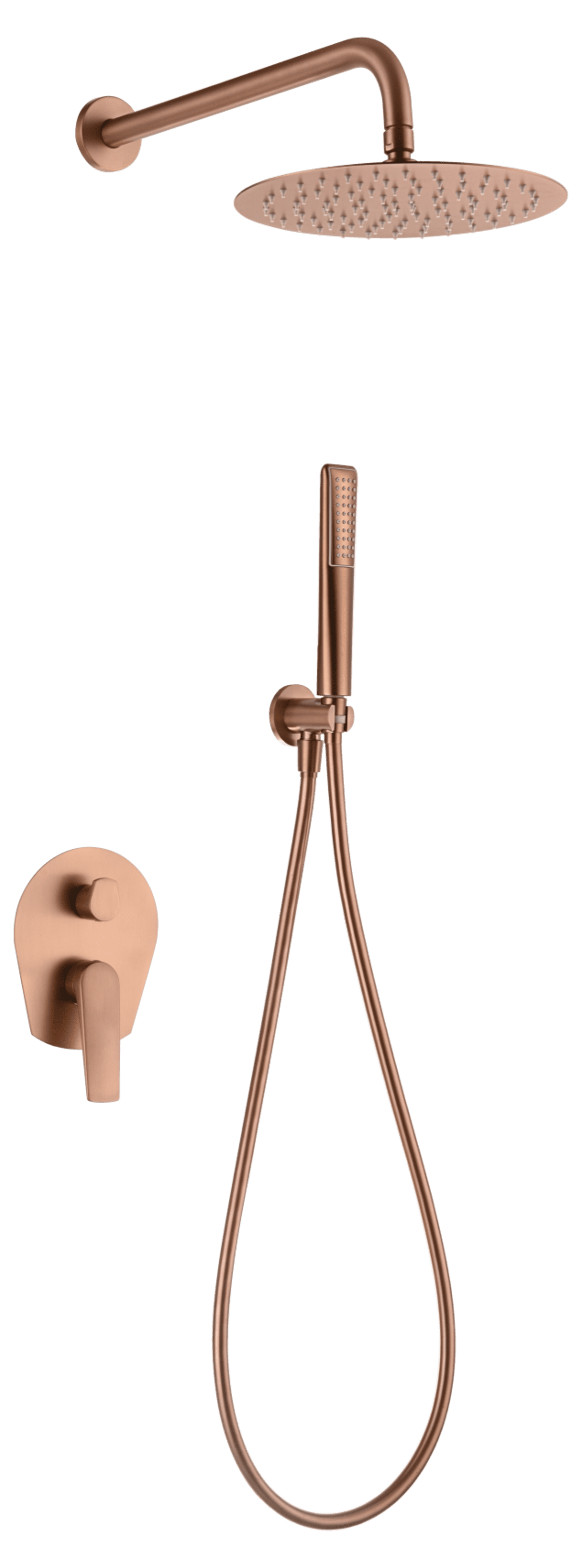 Conjunto Ducha Monomando Empotrado Delos Oro Rosa Cepillado