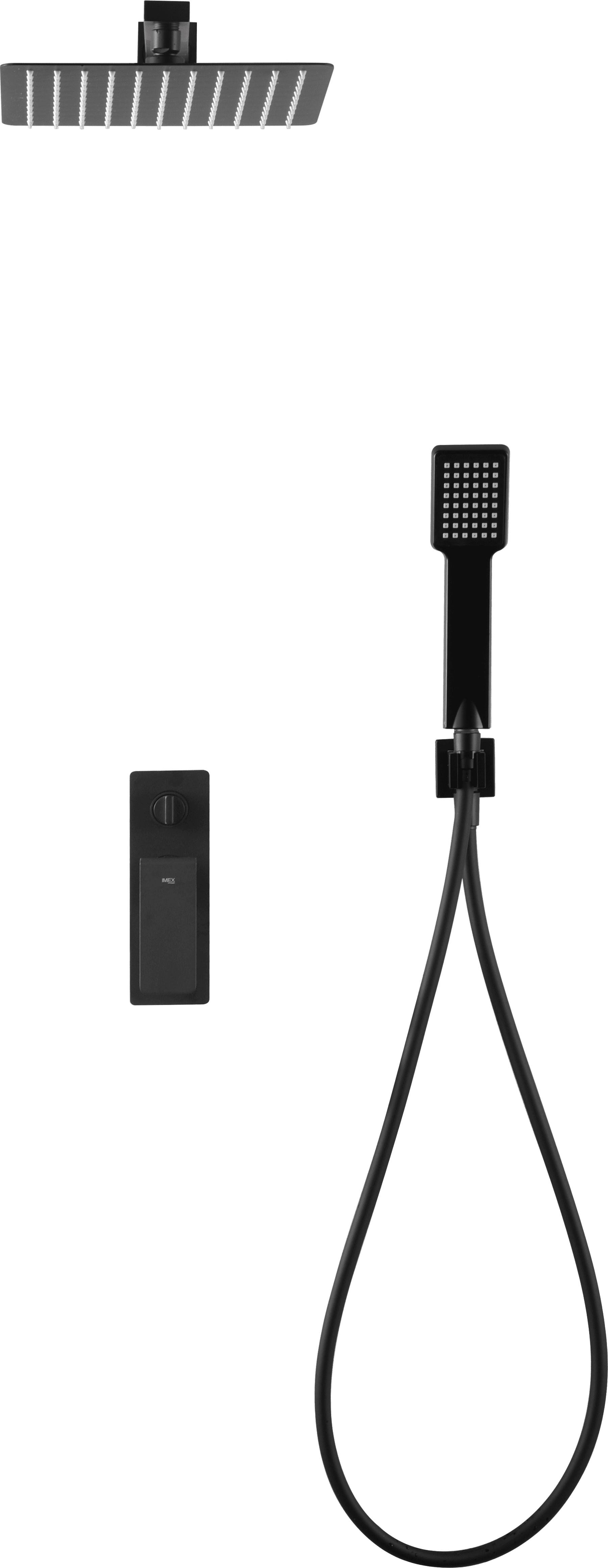 Conjunto Ducha Monomando Empotrado Fiyi Negro Mate