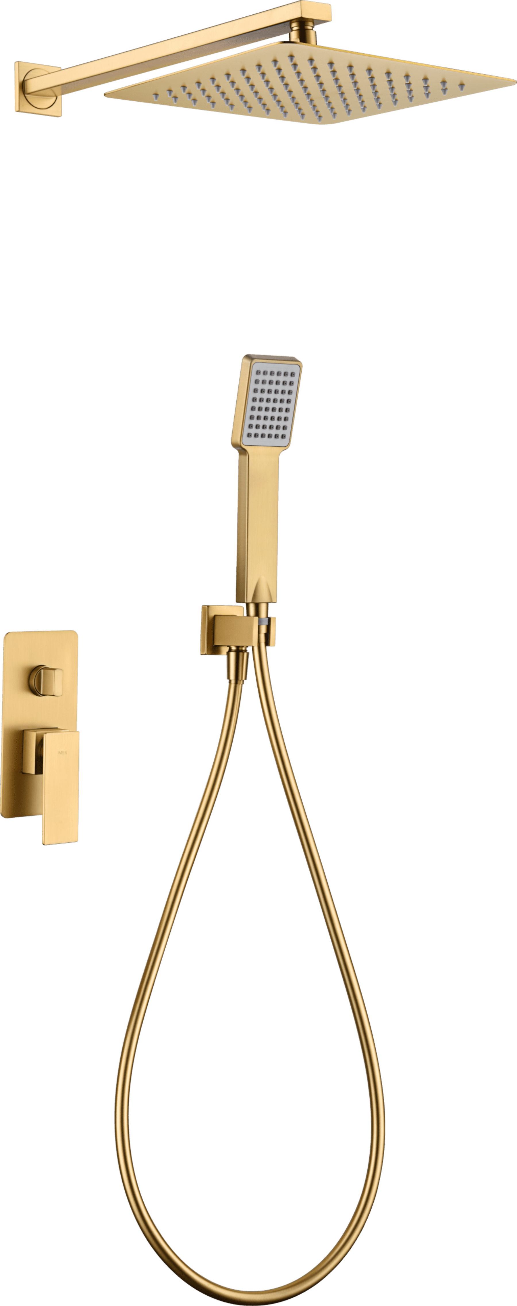 Conjunto Ducha Monomando Empotrado Pisa Oro Cepillado