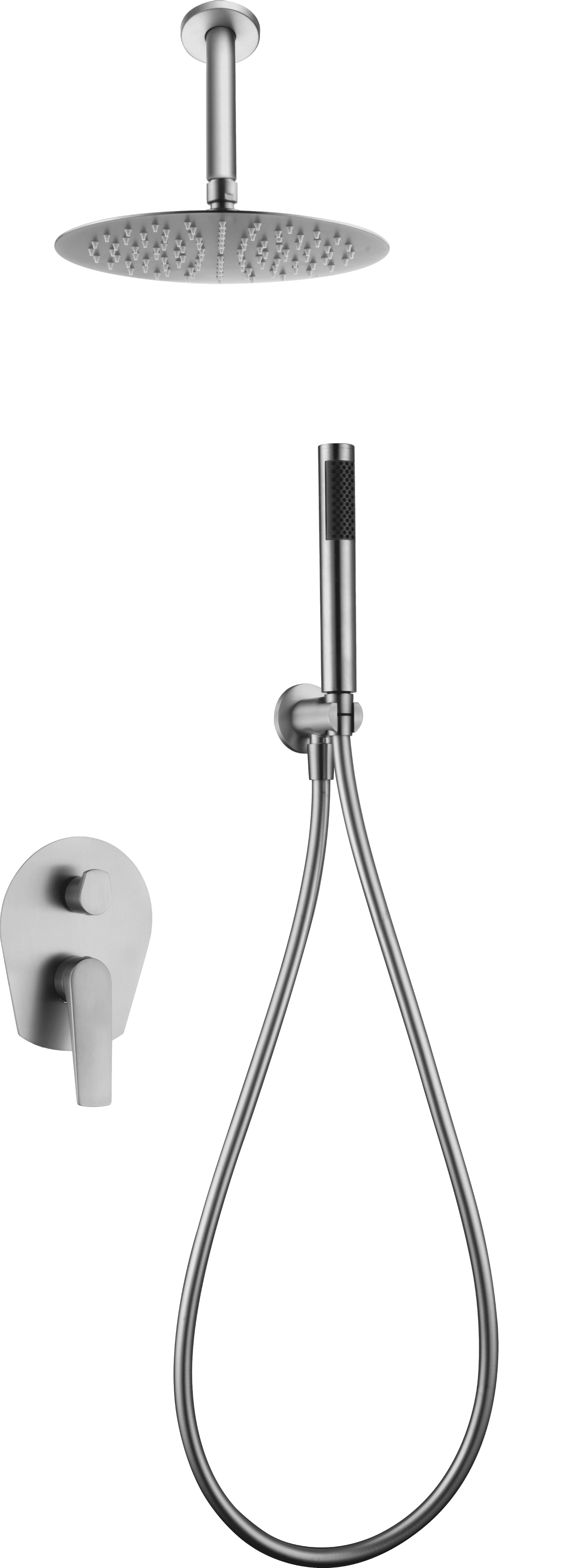 Conjunto Ducha Monomando Empotrado Paros Acero S316