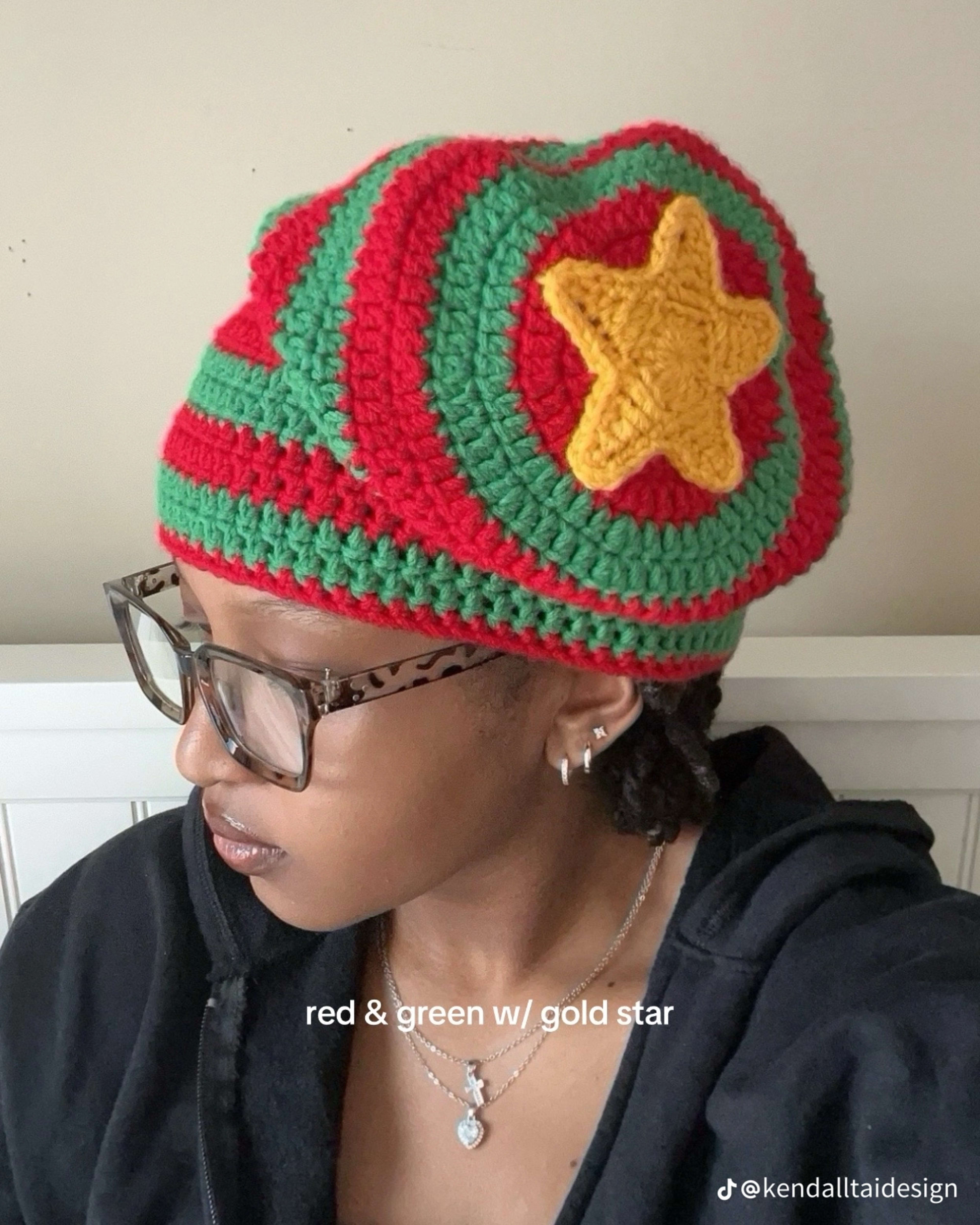 Crochet Star Slouchy Beanie