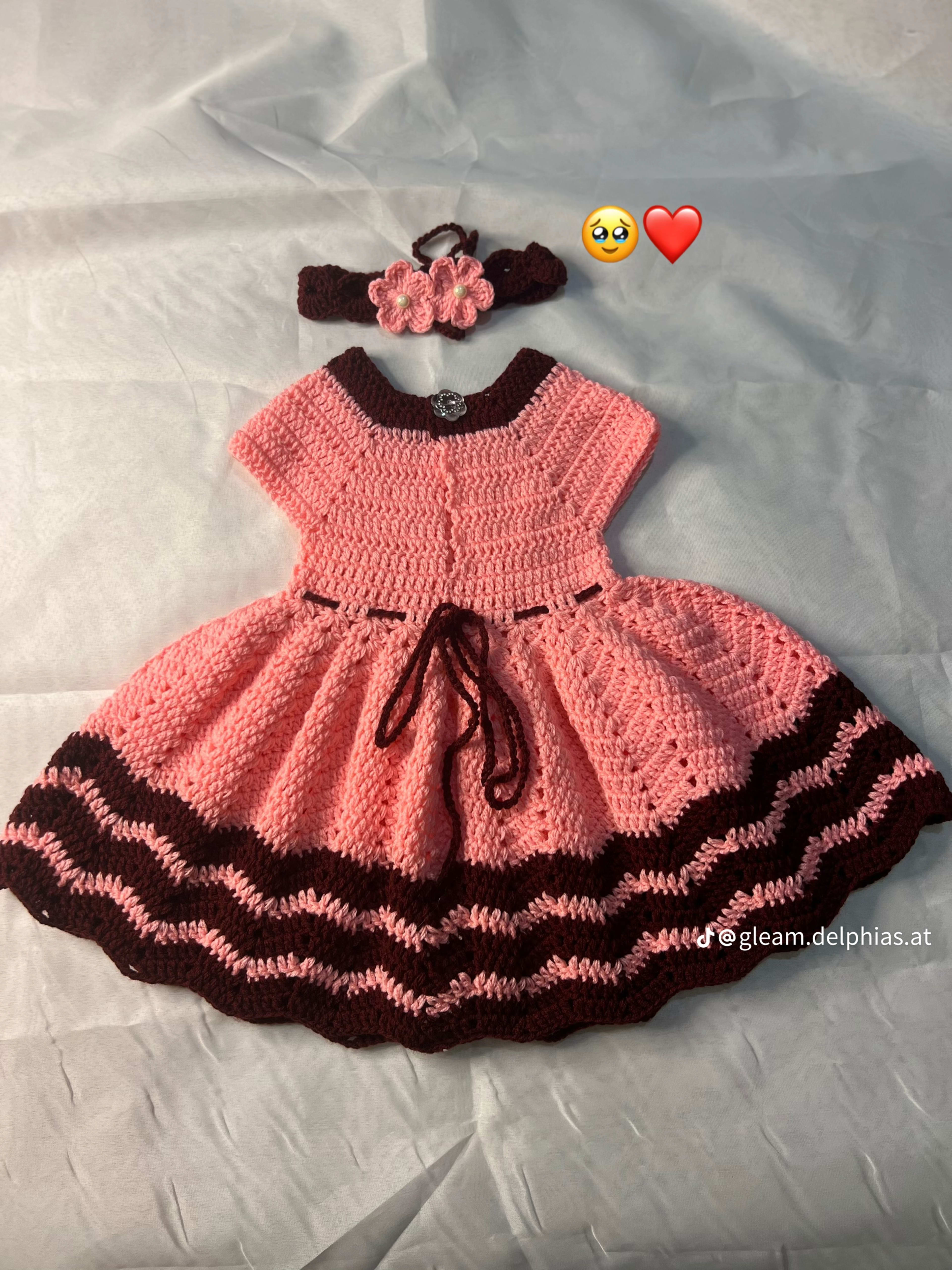 Crochet Baby Gown and Headband Set