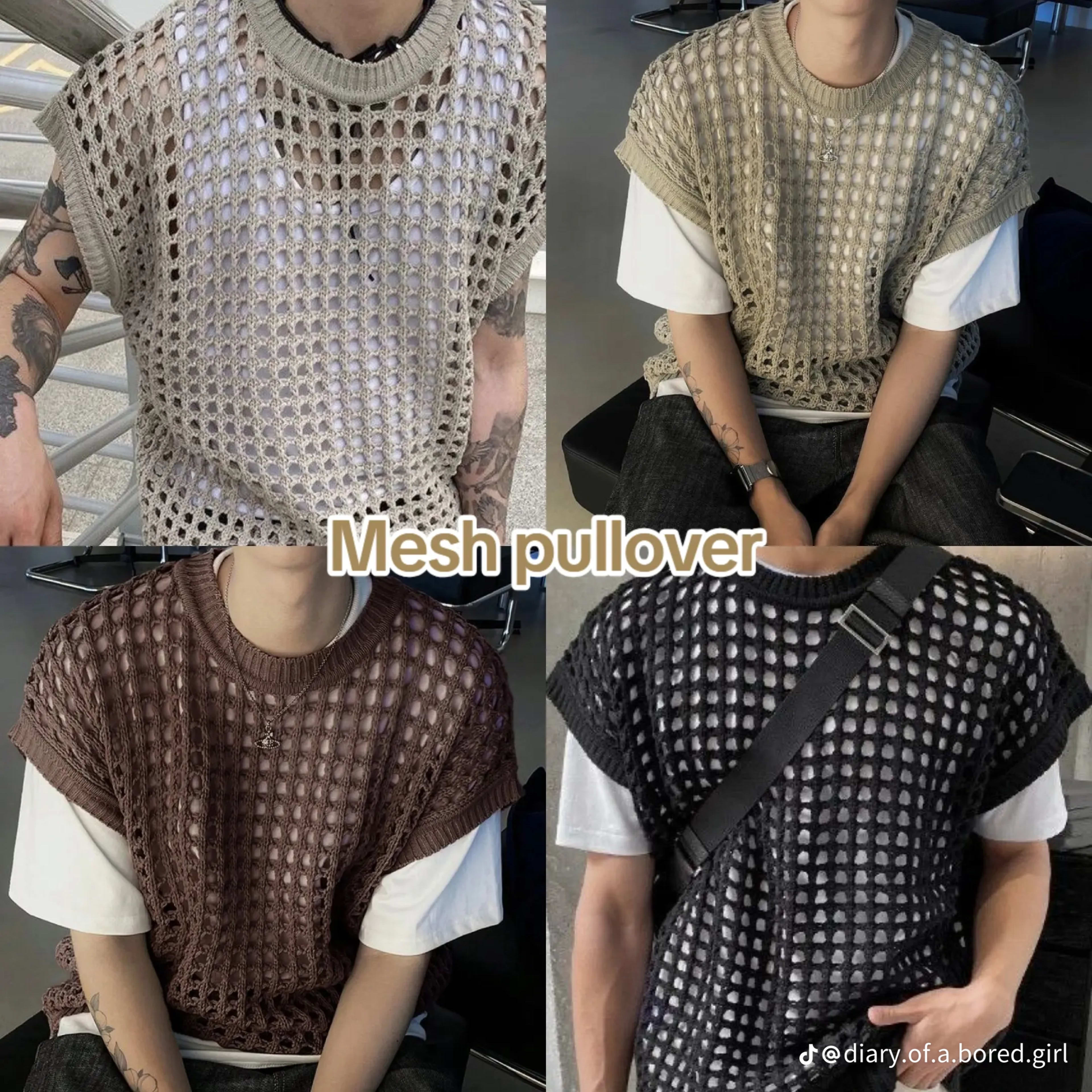 Crochet Mesh Pullover
