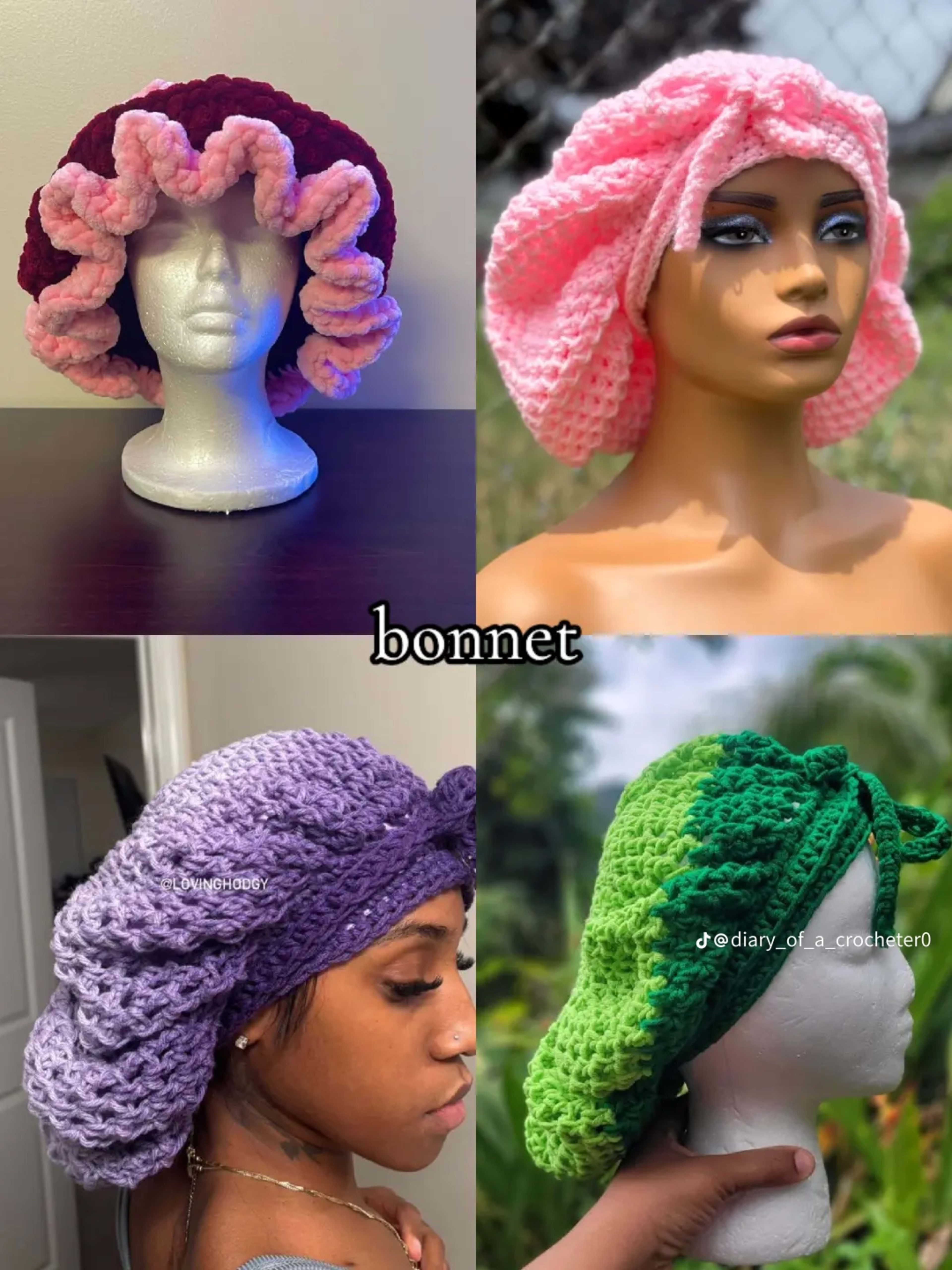 Crochet Hair Bonnet