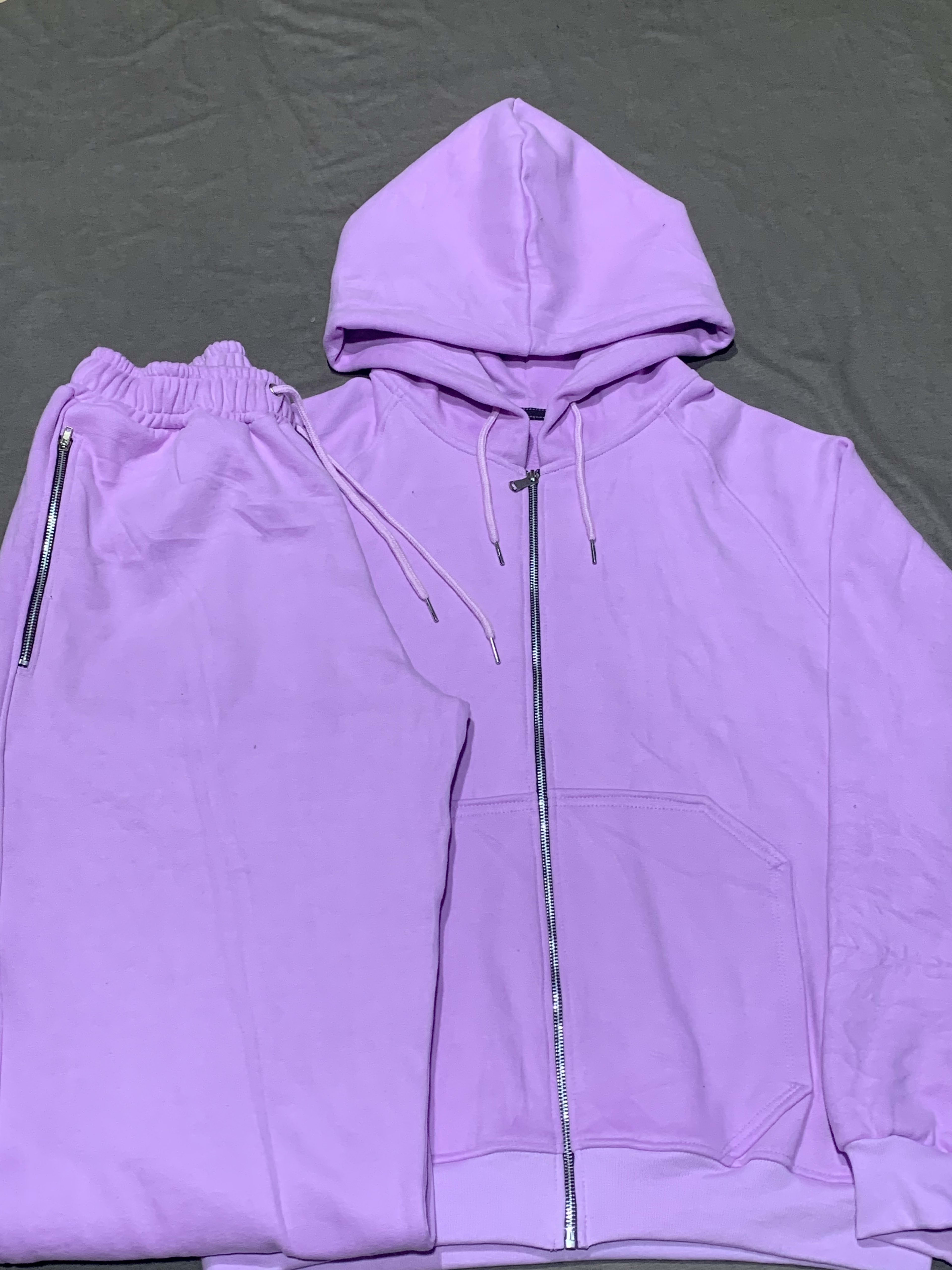 Purple Full-Zip Tracksuit Set