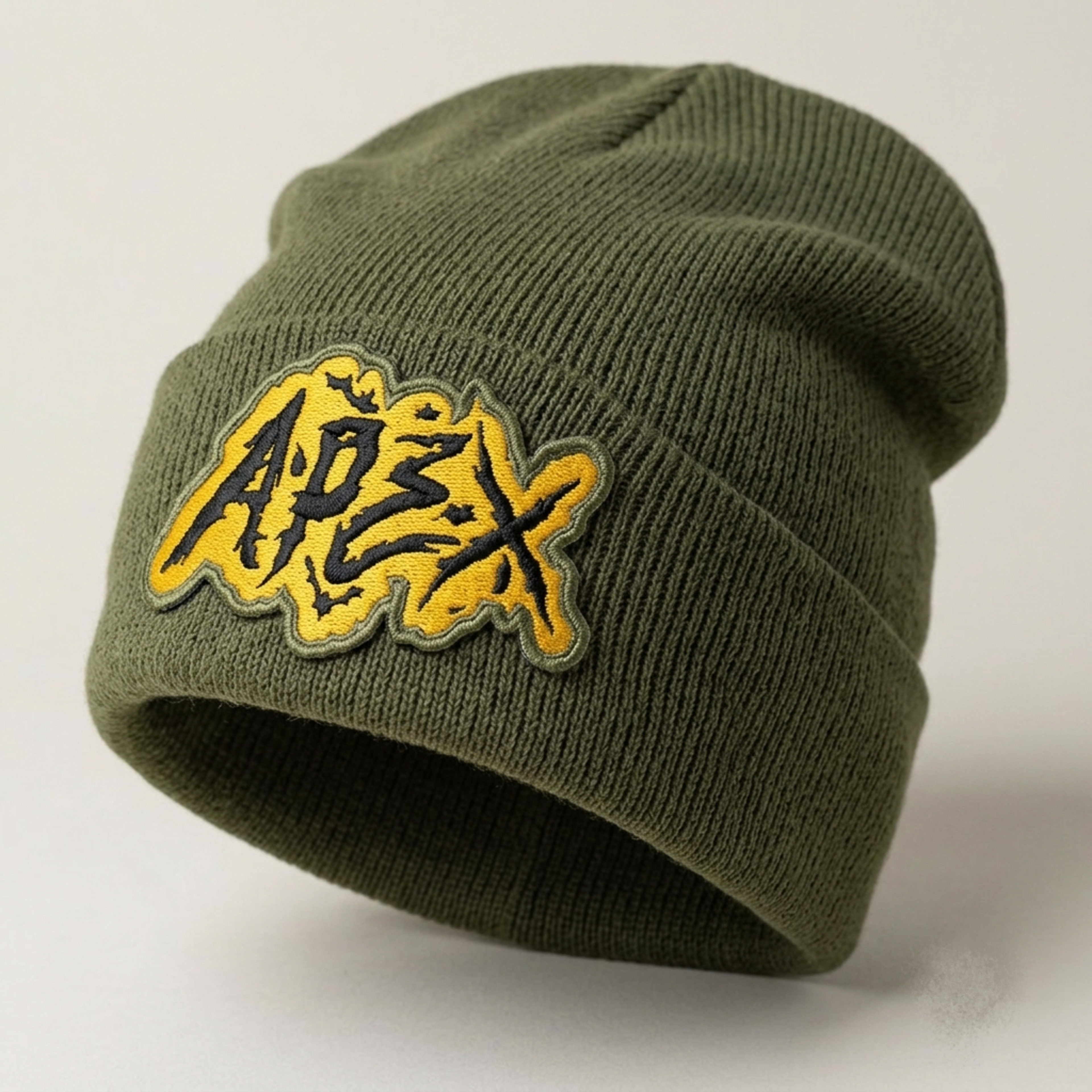 Olive Green APEX Knitted Beanie Hat