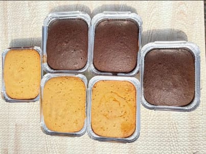 small foil cake
