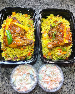 fried rice and chicken