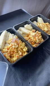 Boiled yam and Egg